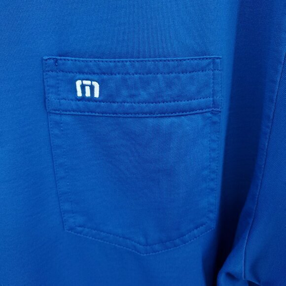 Men's Travis Mathew Short Sleeve Performance Polo Shirt XL Blue/White - Picture 10 of 15